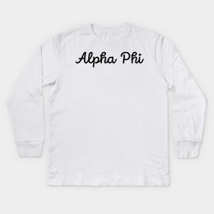 A P H I Black Cursive Kids Long Sleeve T-Shirt